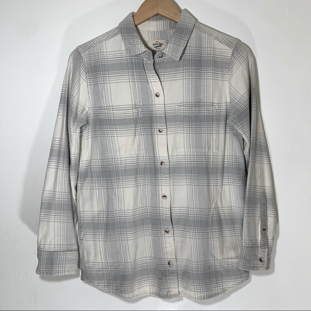 MARINE LAYER plaid button down over shirt flannel